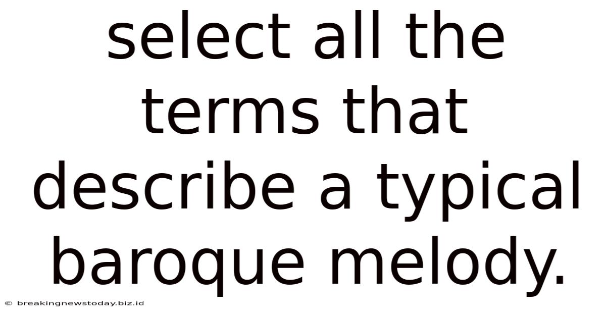 Select All The Terms That Describe A Typical Baroque Melody.
