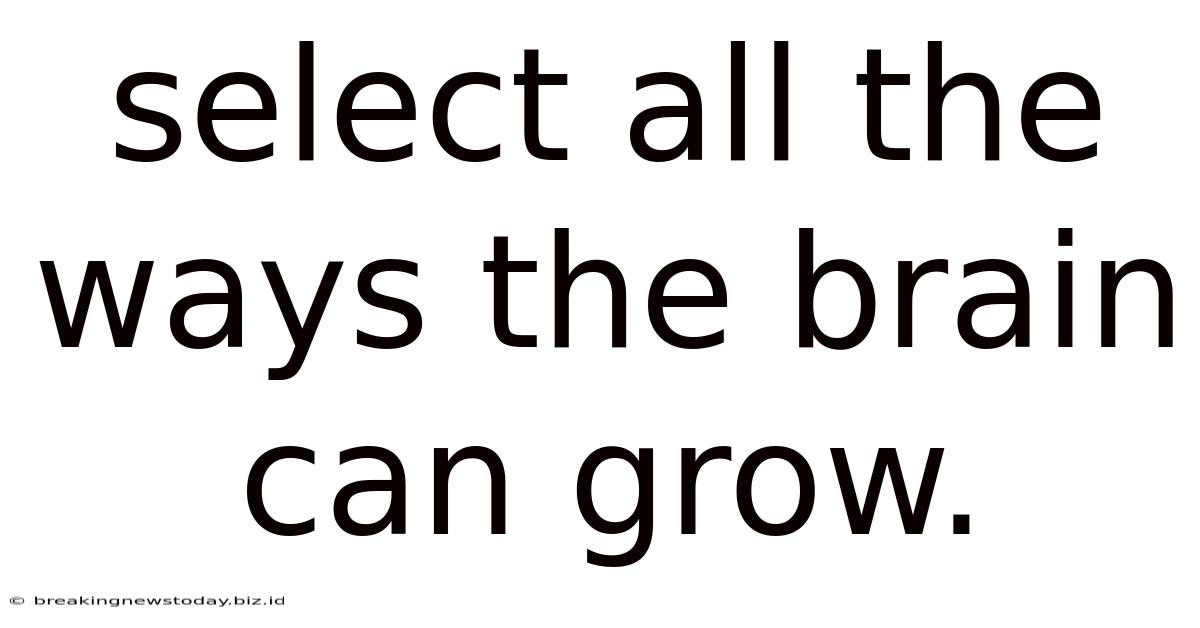 Select All The Ways The Brain Can Grow.