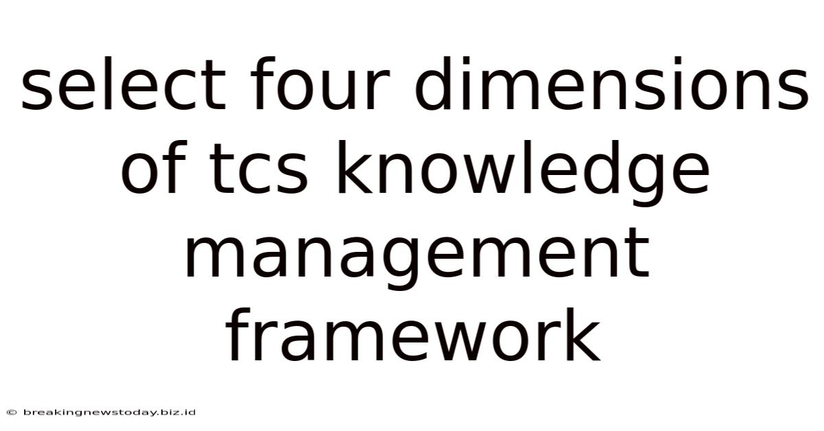 Select Four Dimensions Of Tcs Knowledge Management Framework