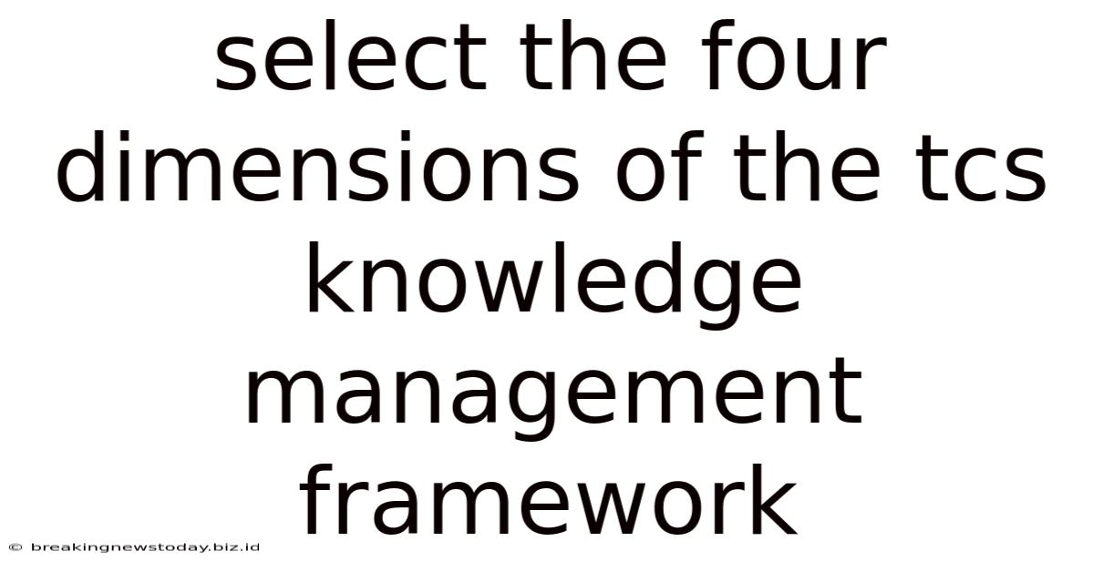 Select The Four Dimensions Of The Tcs Knowledge Management Framework