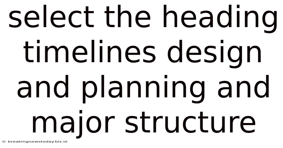 Select The Heading Timelines Design And Planning And Major Structure