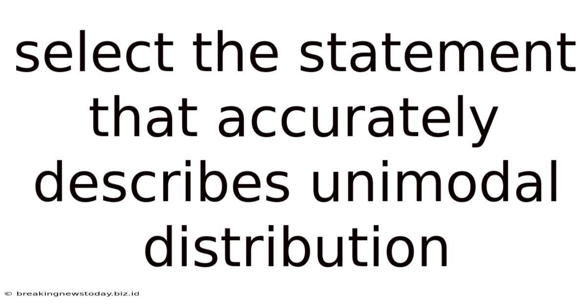 Select The Statement That Accurately Describes Unimodal Distribution