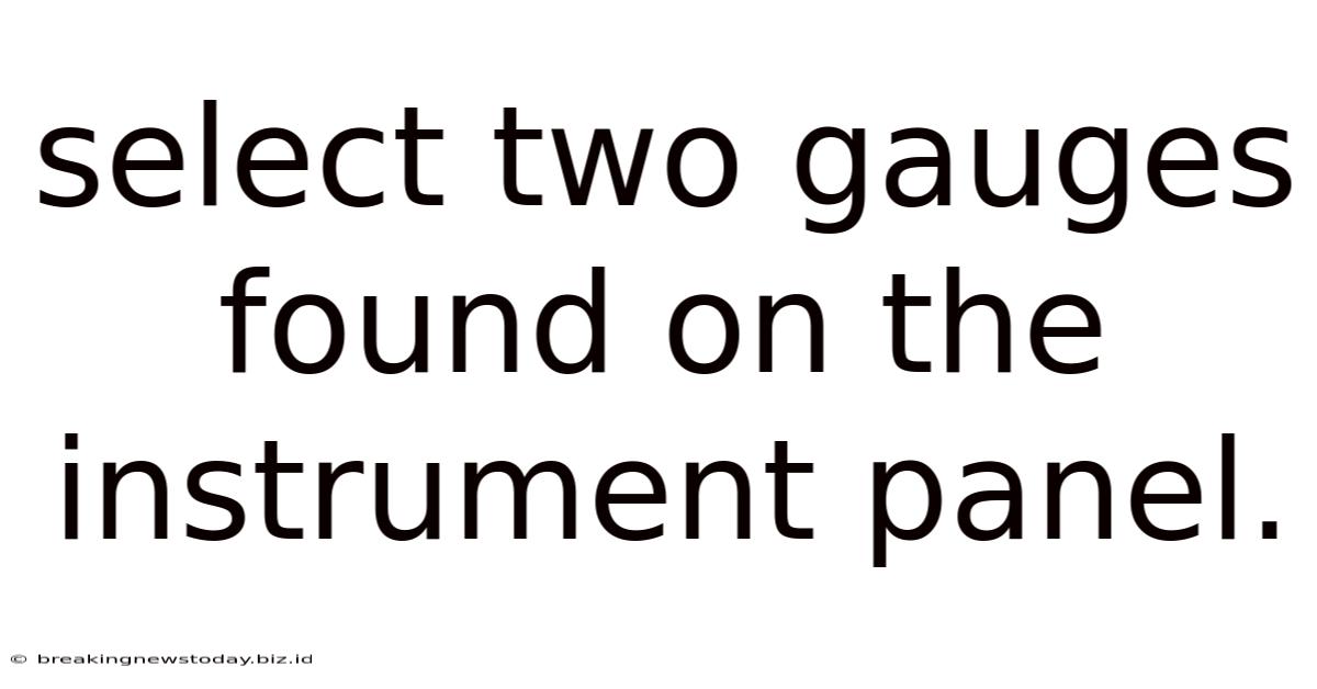 Select Two Gauges Found On The Instrument Panel.