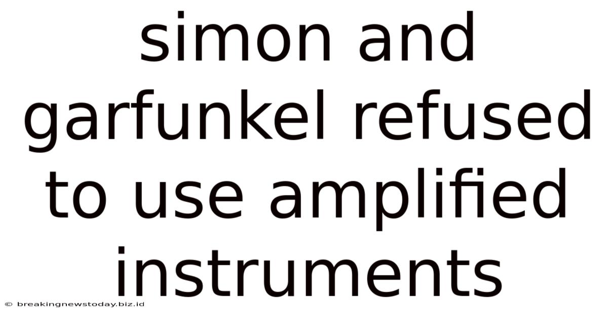 Simon And Garfunkel Refused To Use Amplified Instruments