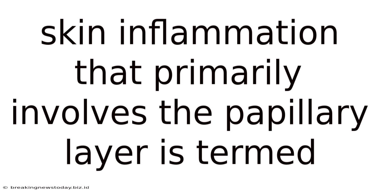 Skin Inflammation That Primarily Involves The Papillary Layer Is Termed