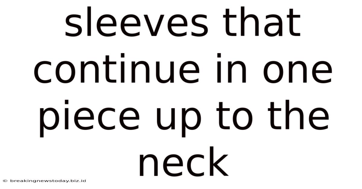 Sleeves That Continue In One Piece Up To The Neck