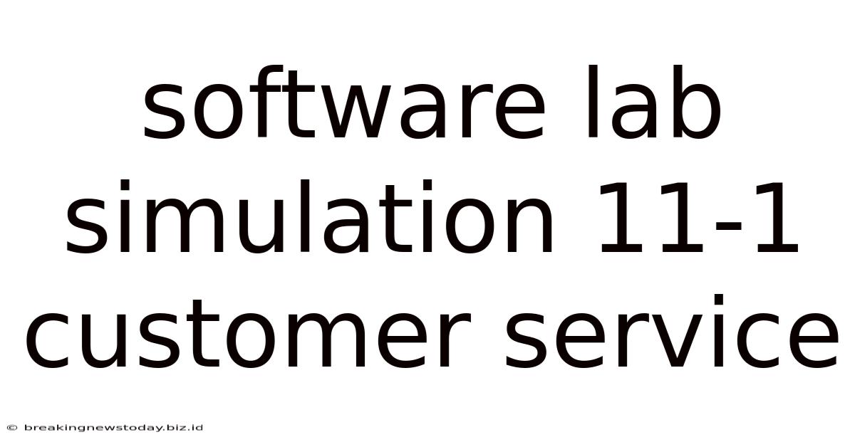 Software Lab Simulation 11-1 Customer Service