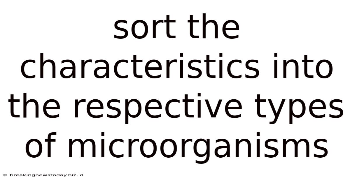 Sort The Characteristics Into The Respective Types Of Microorganisms