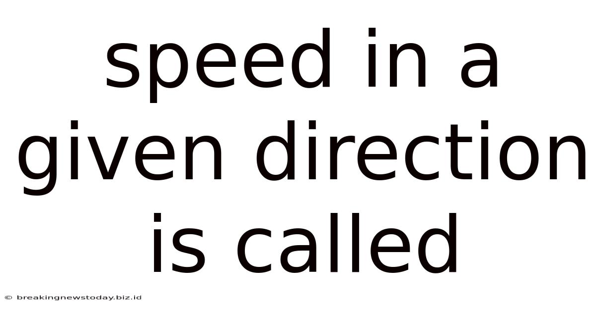 Speed In A Given Direction Is Called