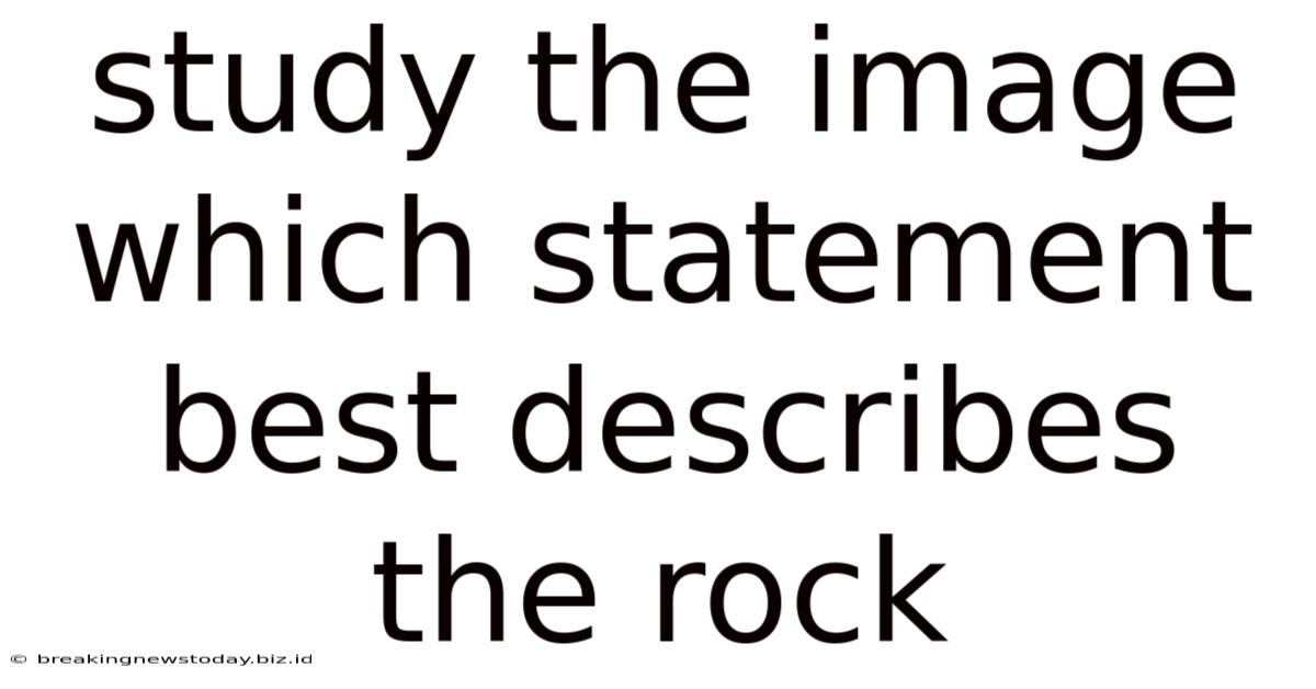 Study The Image Which Statement Best Describes The Rock