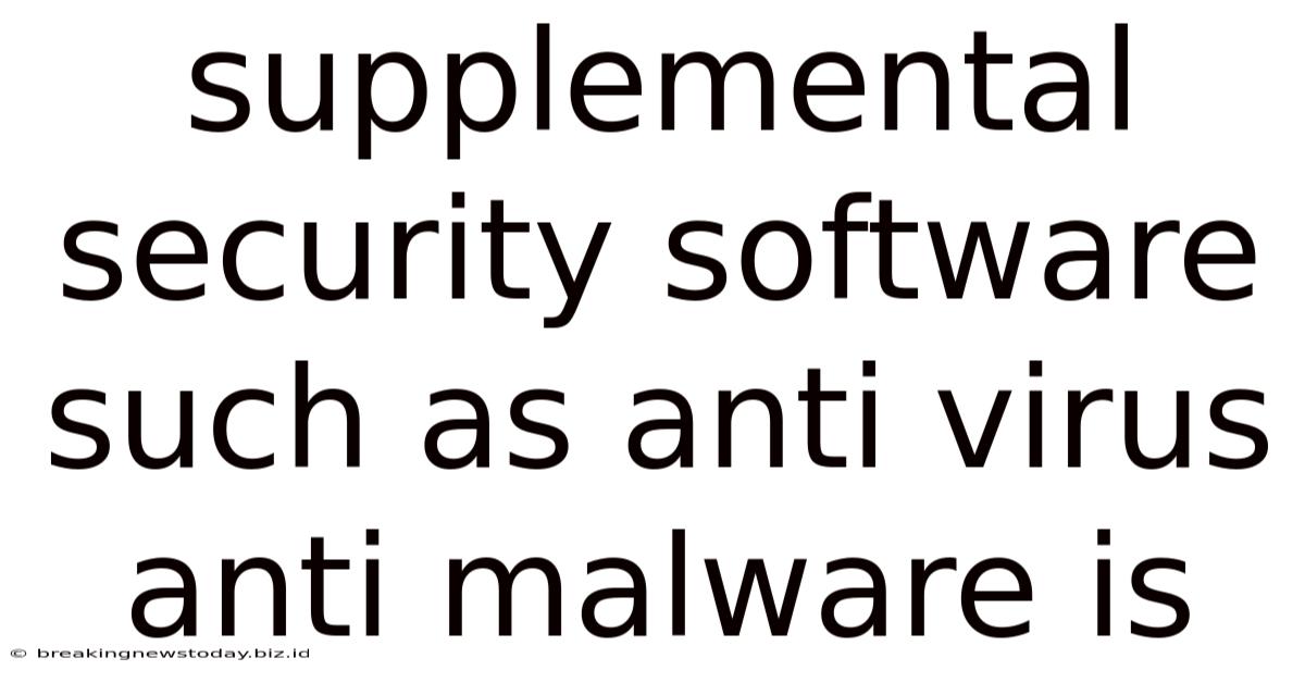 Supplemental Security Software Such As Anti Virus Anti Malware Is