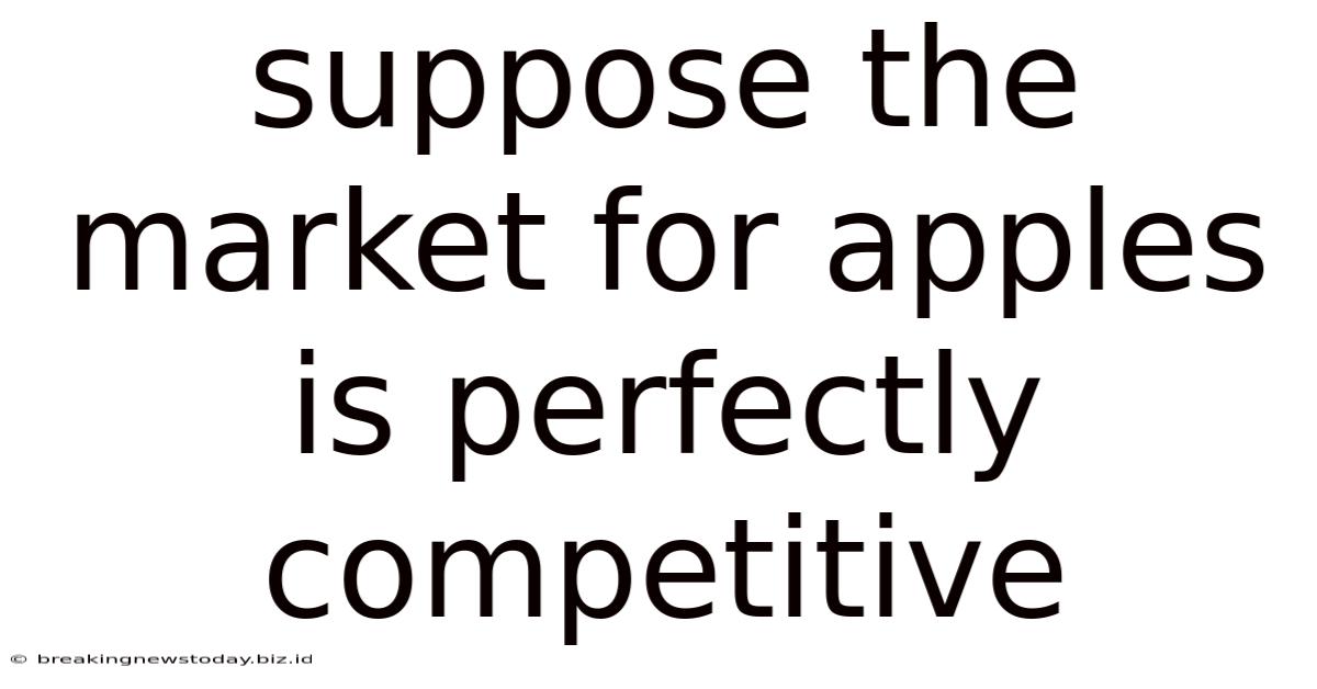 Suppose The Market For Apples Is Perfectly Competitive