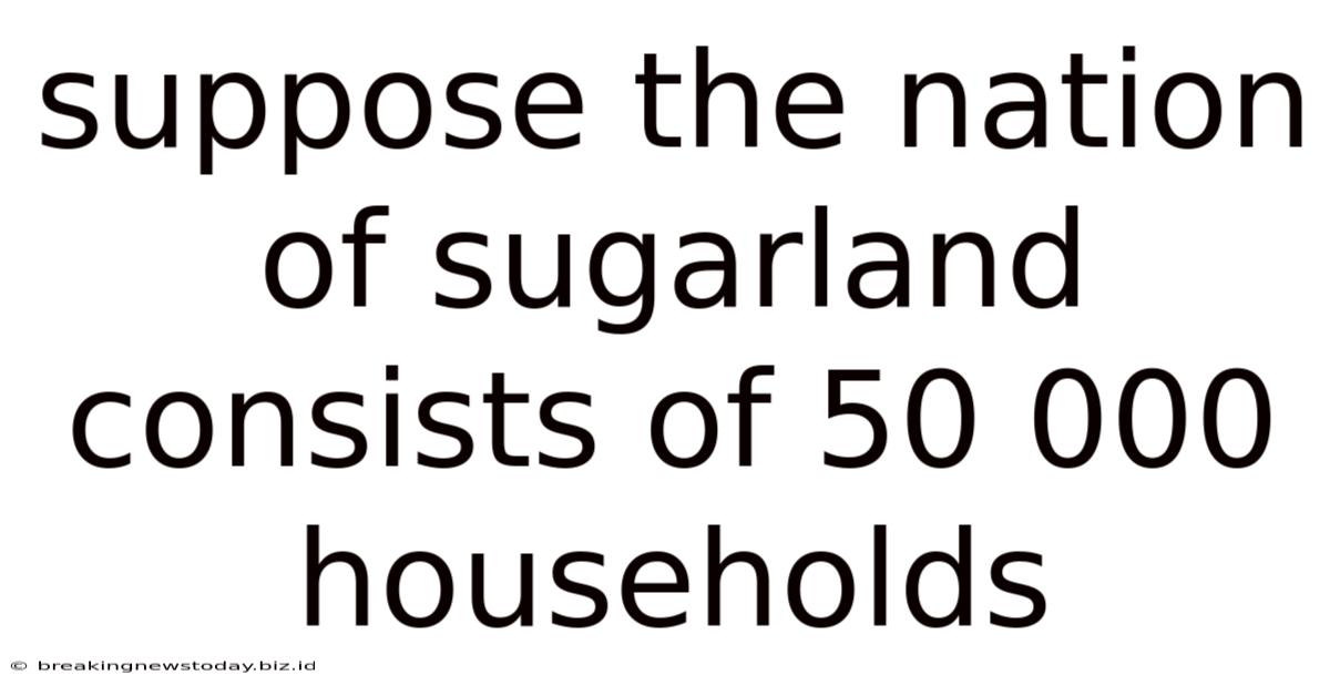 Suppose The Nation Of Sugarland Consists Of 50 000 Households