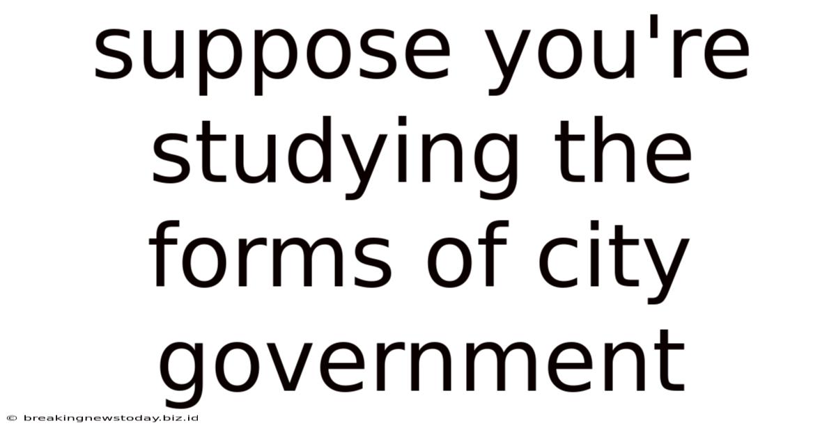 Suppose You're Studying The Forms Of City Government
