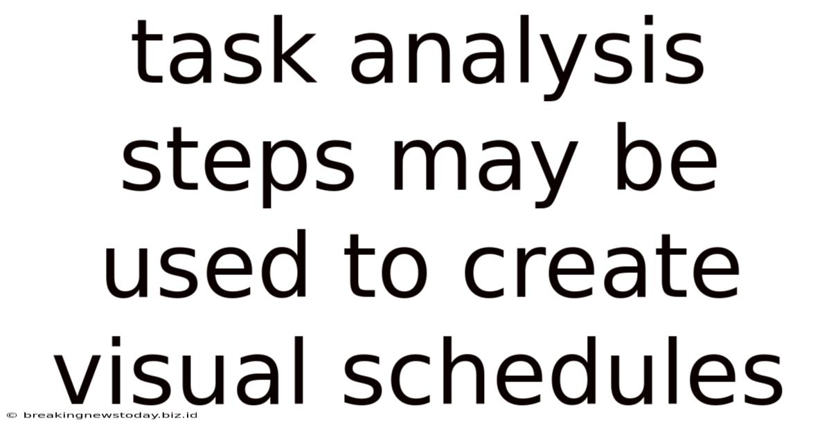 Task Analysis Steps May Be Used To Create Visual Schedules