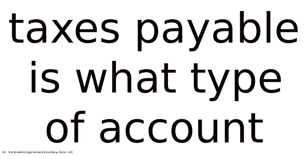 Taxes Payable Is What Type Of Account
