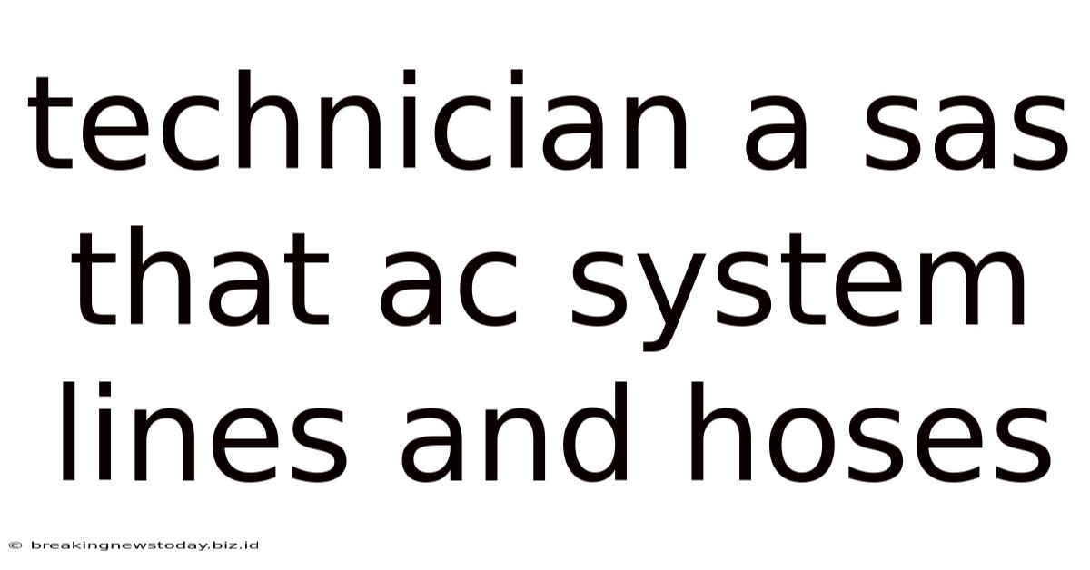 Technician A Sas That Ac System Lines And Hoses