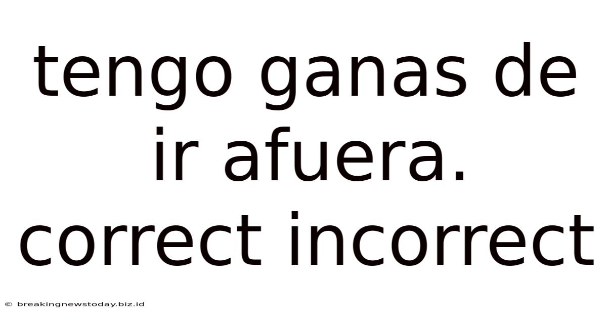 Tengo Ganas De Ir Afuera. Correct Incorrect