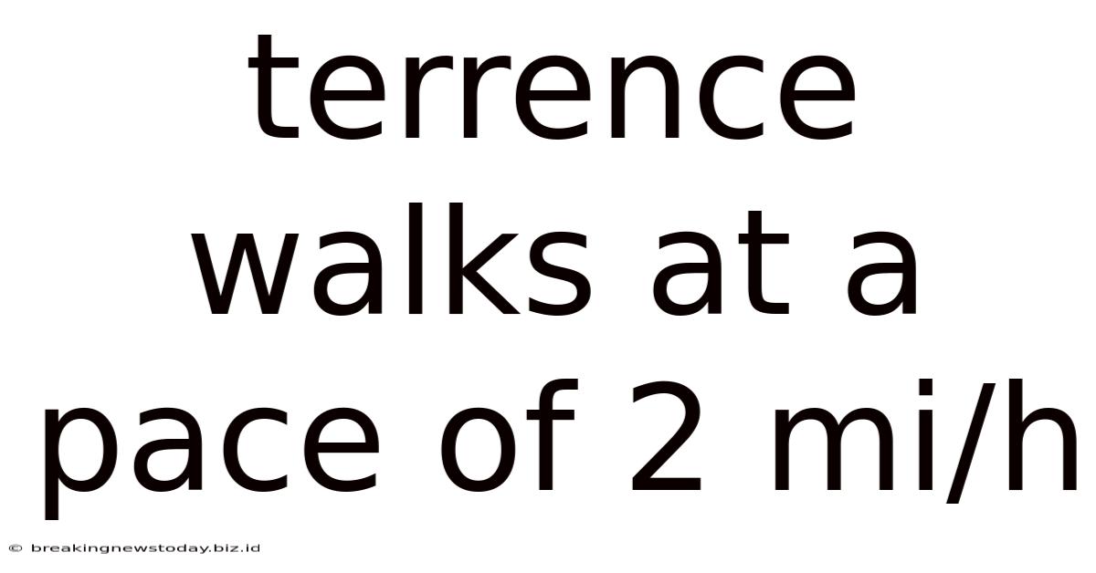 Terrence Walks At A Pace Of 2 Mi/h