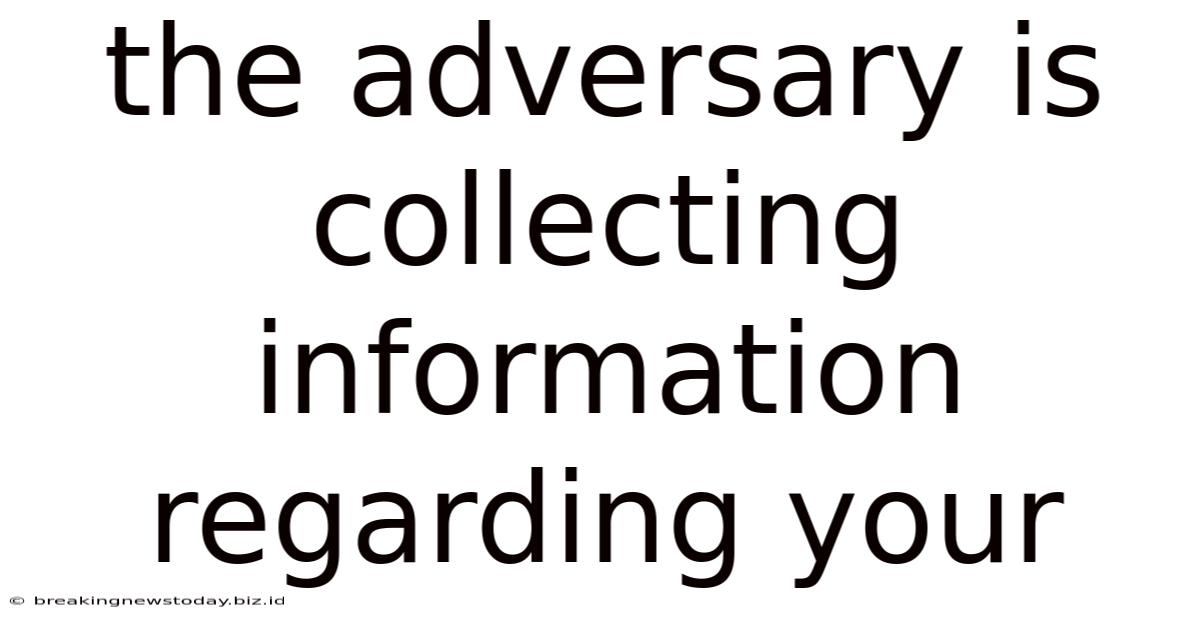 The Adversary Is Collecting Information Regarding Your