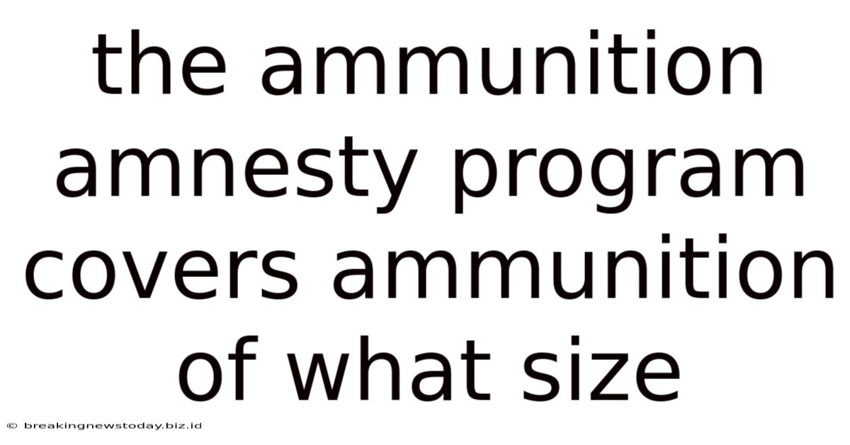 The Ammunition Amnesty Program Covers Ammunition Of What Size