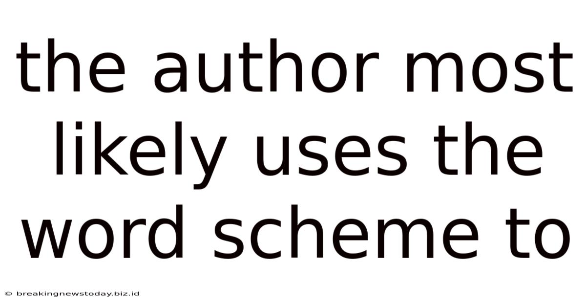 The Author Most Likely Uses The Word Scheme To