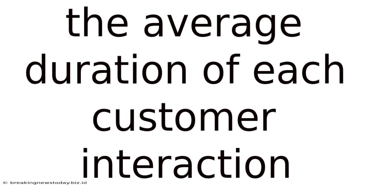 The Average Duration Of Each Customer Interaction