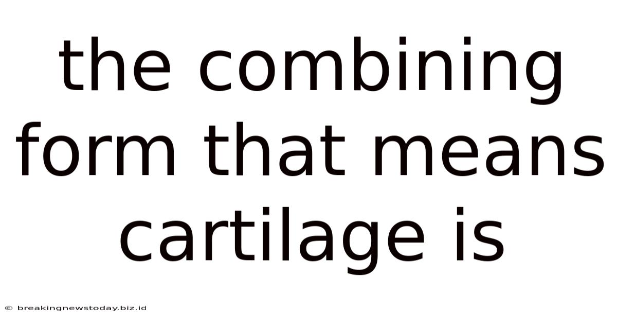 The Combining Form That Means Cartilage Is