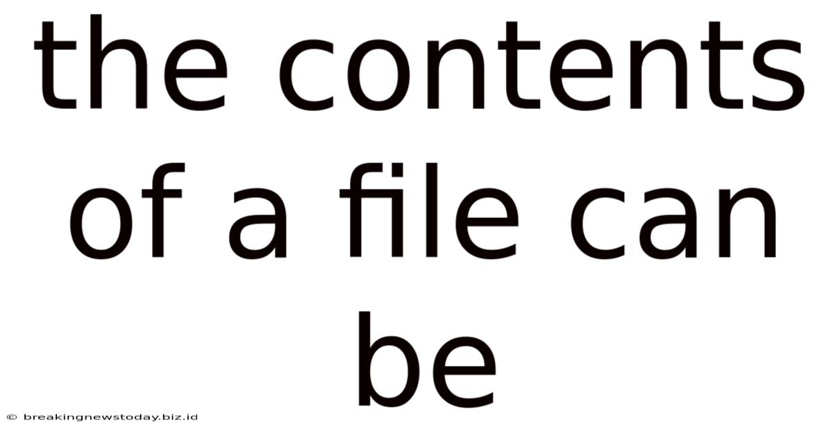 The Contents Of A File Can Be