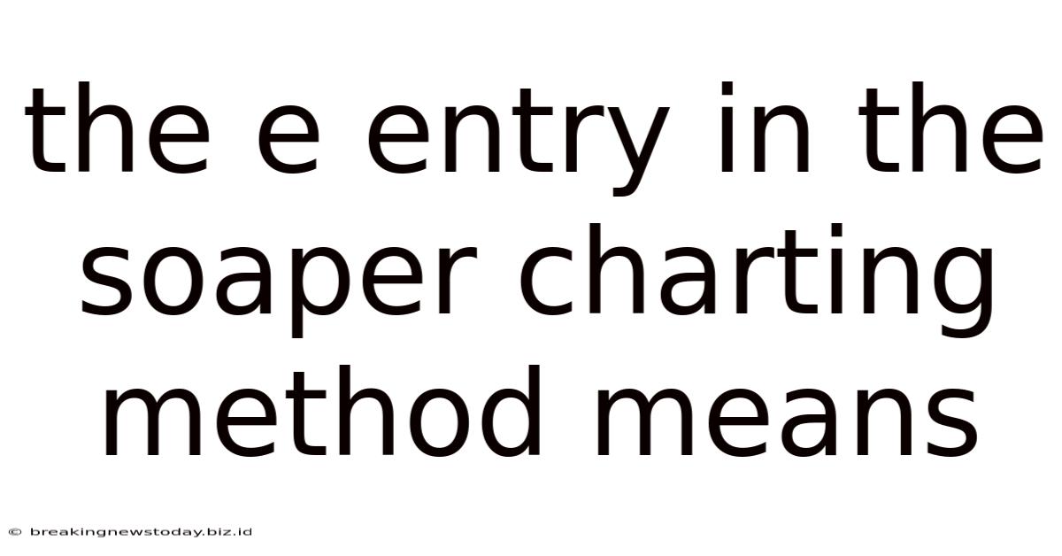 The E Entry In The Soaper Charting Method Means
