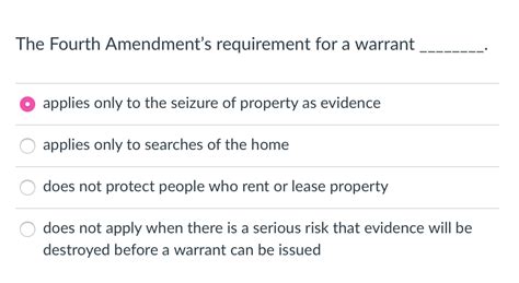 The Fourth Amendment Requirement For A Warrant Quizlet