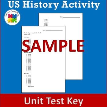 The Great Depression And New Deal Unit Test