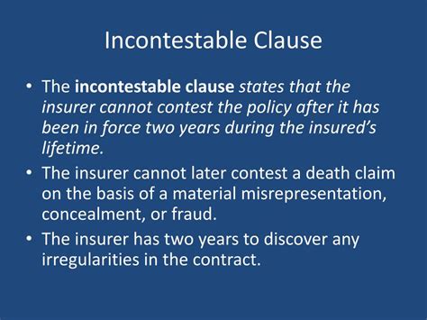 The Incontestable Clause Allows An Insurer To Quizlet