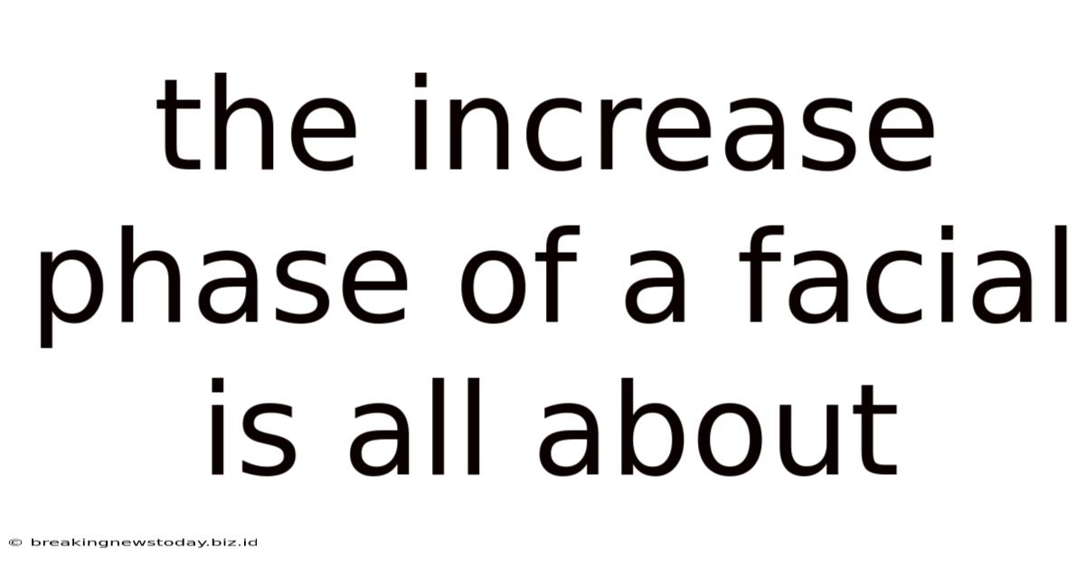 The Increase Phase Of A Facial Is All About