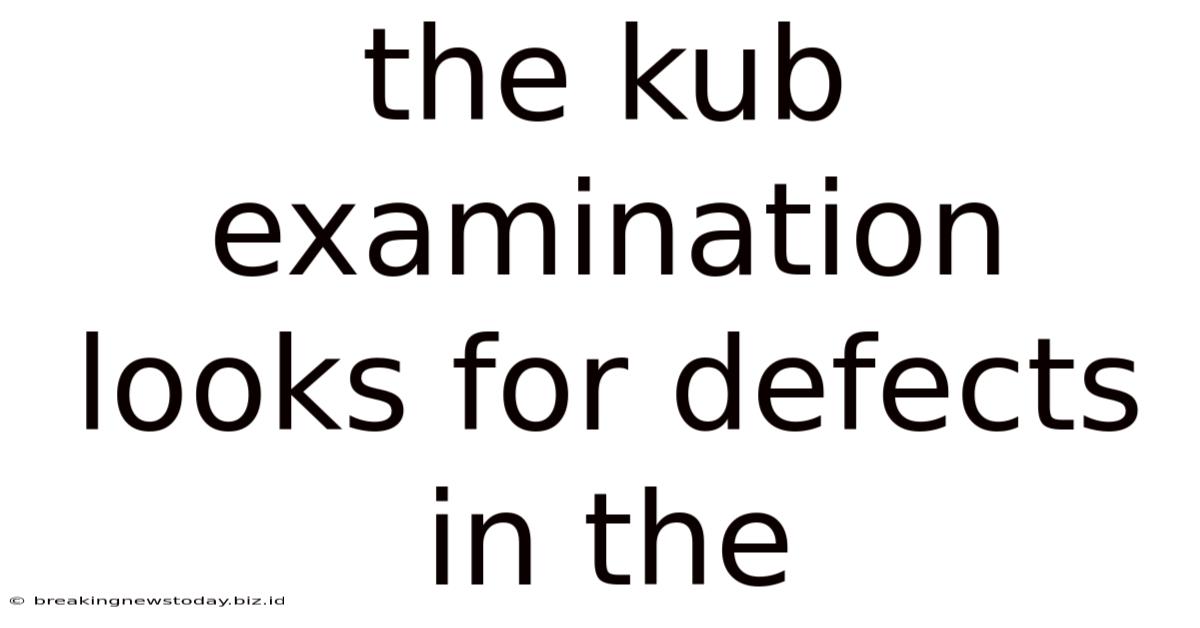 The Kub Examination Looks For Defects In The