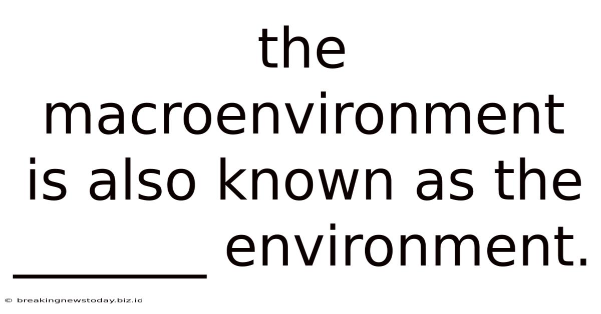The Macroenvironment Is Also Known As The _______ Environment.