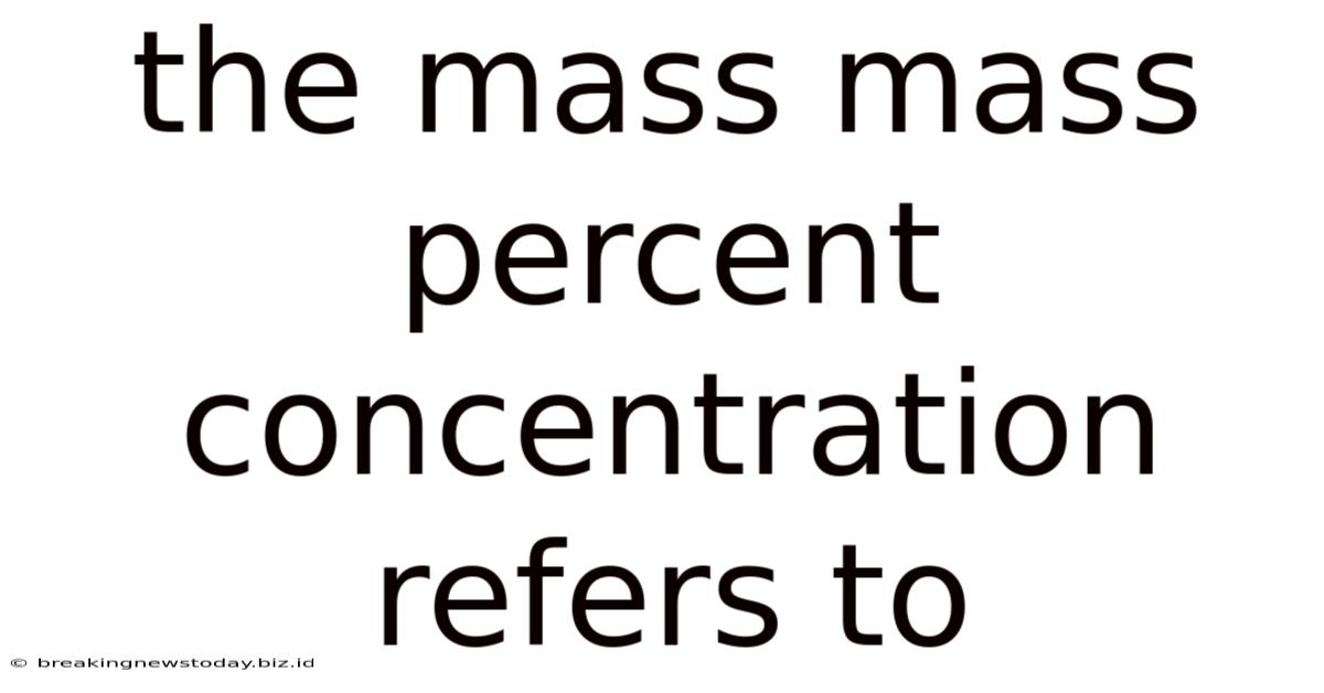 The Mass Mass Percent Concentration Refers To