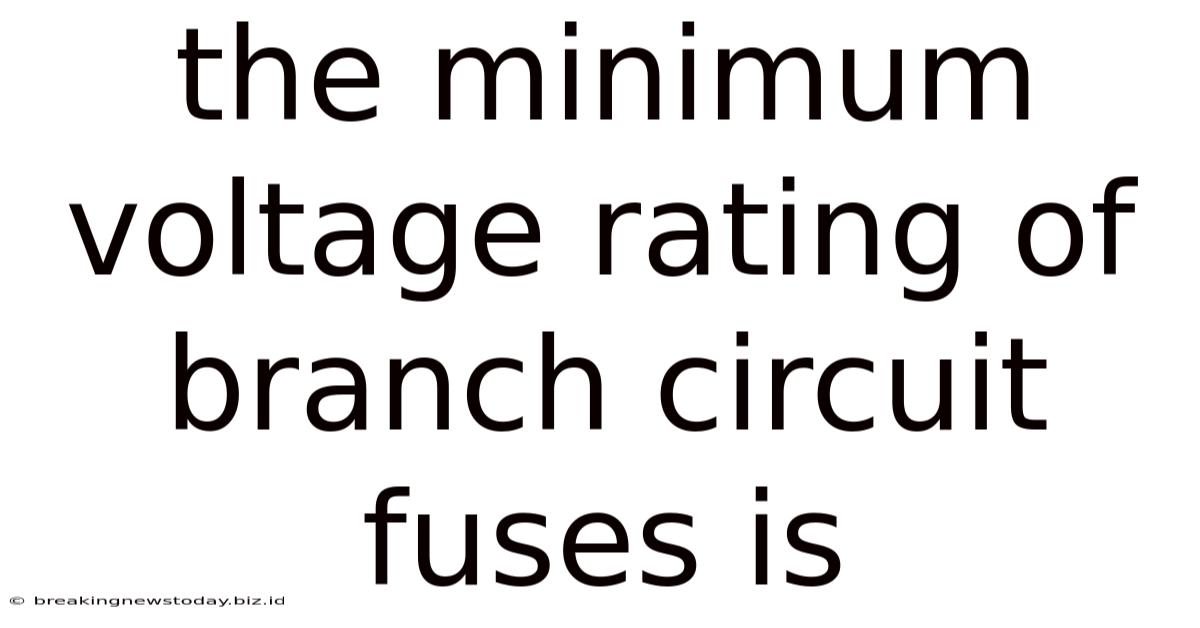 The Minimum Voltage Rating Of Branch Circuit Fuses Is