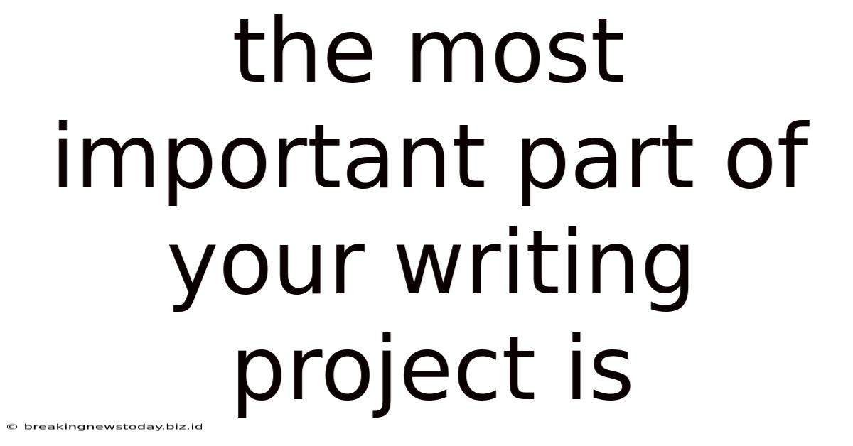 The Most Important Part Of Your Writing Project Is