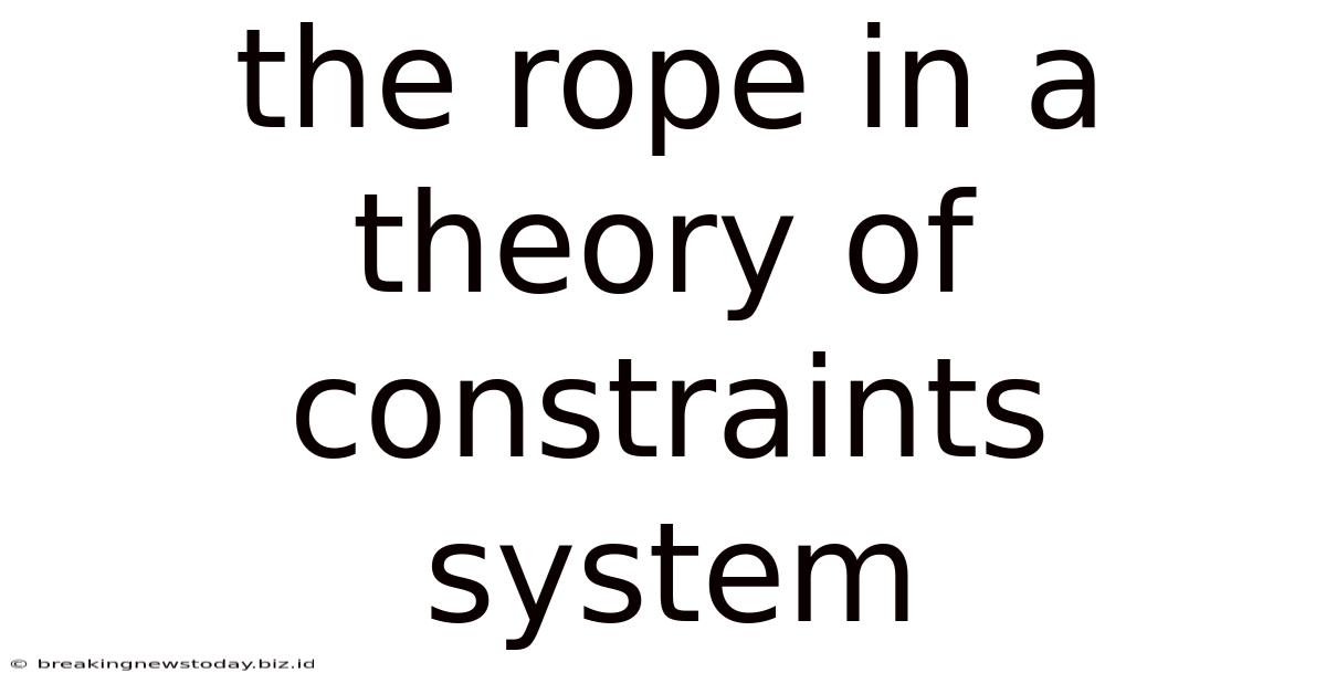 The Rope In A Theory Of Constraints System