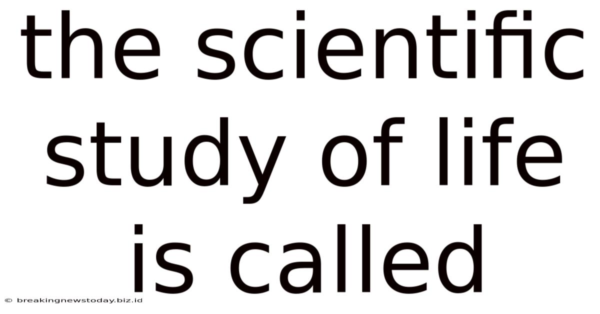 The Scientific Study Of Life Is Called