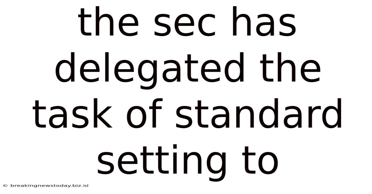 The Sec Has Delegated The Task Of Standard Setting To