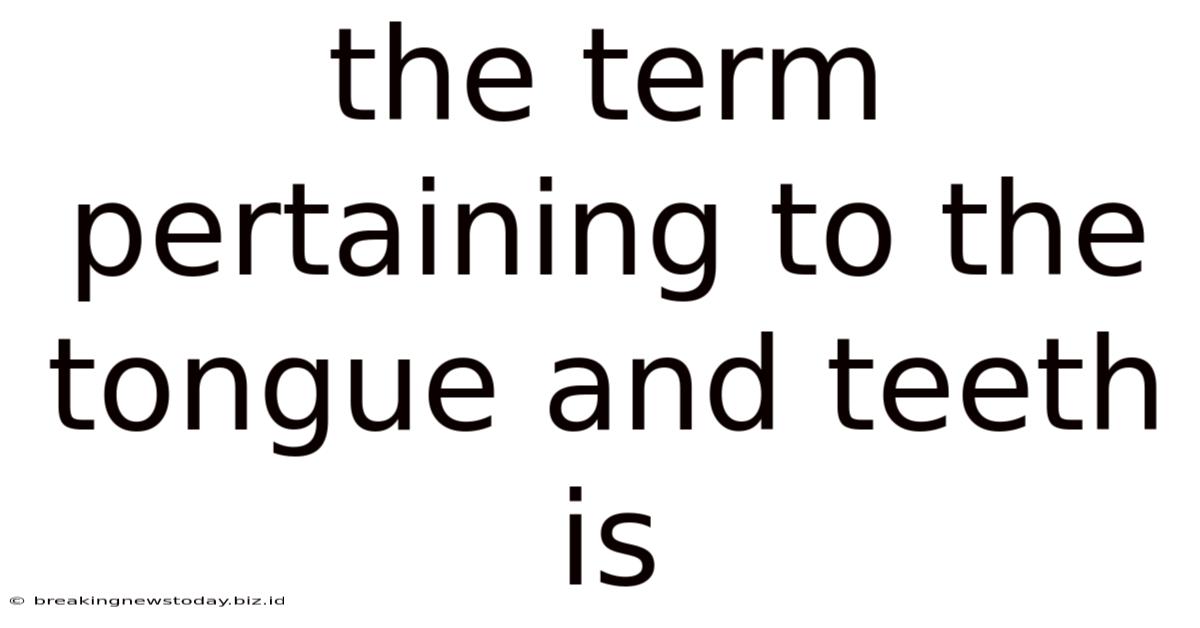 The Term Pertaining To The Tongue And Teeth Is