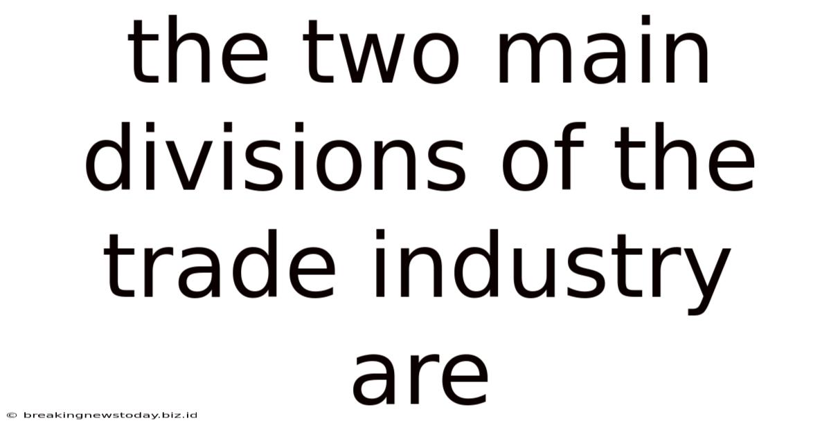 The Two Main Divisions Of The Trade Industry Are