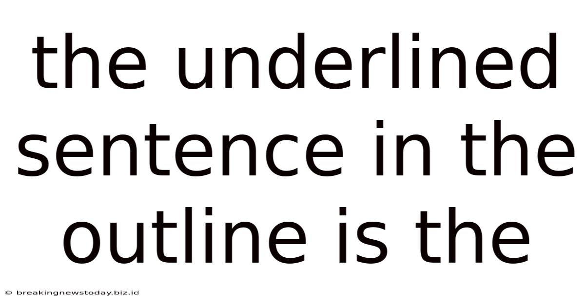 The Underlined Sentence In The Outline Is The