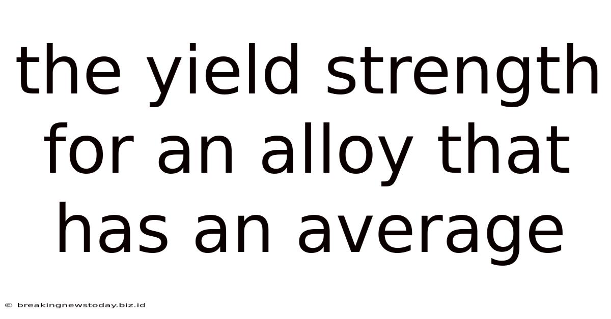 The Yield Strength For An Alloy That Has An Average