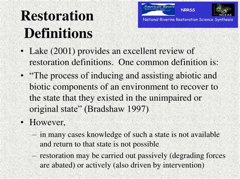 To What Does The Term Restoration Refer