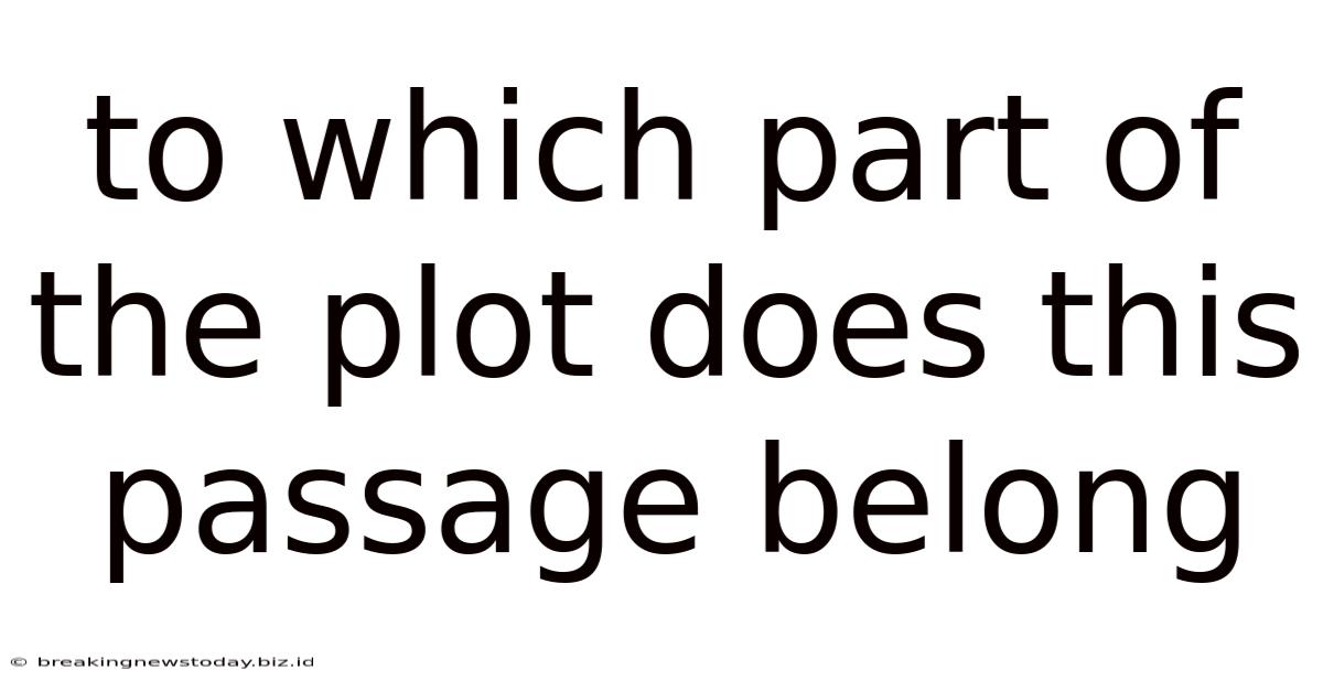 To Which Part Of The Plot Does This Passage Belong