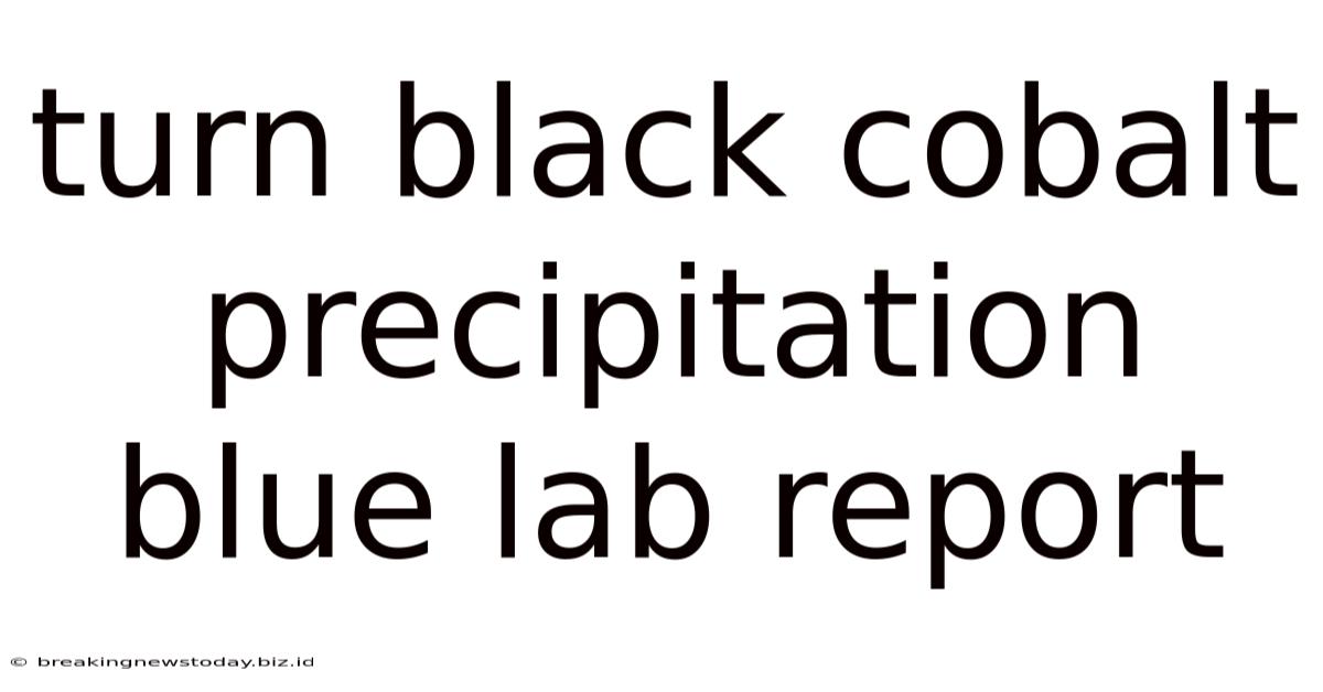 Turn Black Cobalt Precipitation Blue Lab Report