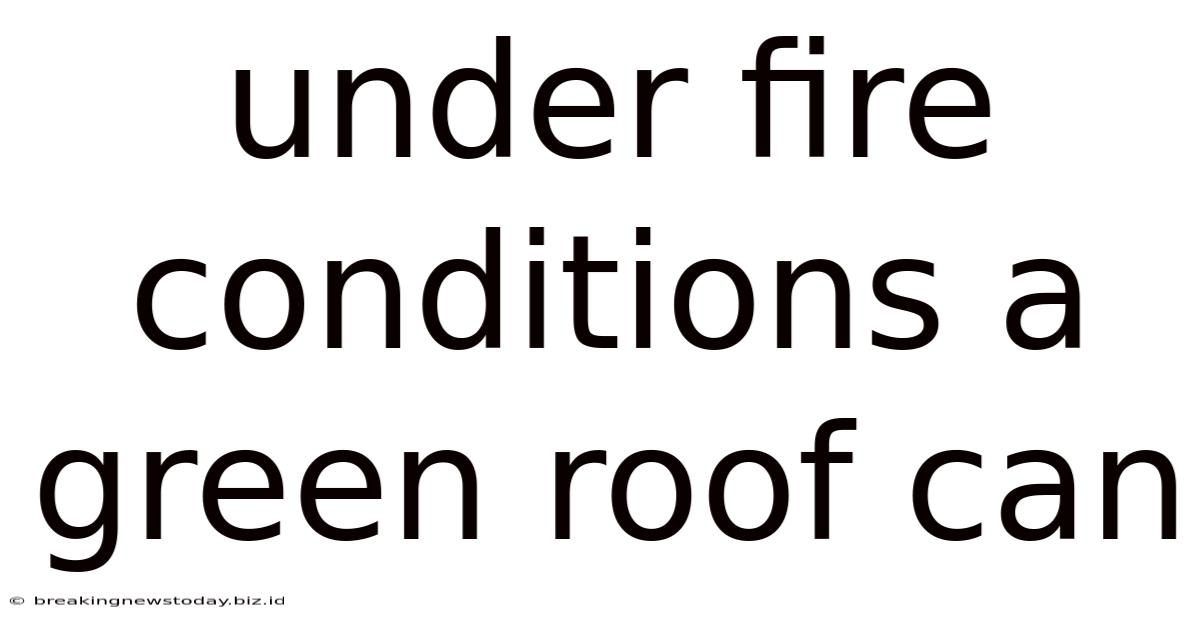 Under Fire Conditions A Green Roof Can